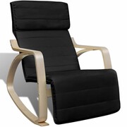 vidaXL Fotel bujany z giętą ramą, materiałowy, regulowany, czarny vidaXL 241435