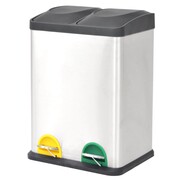 vidaXL Kosz do segregacji śmieci z pedałami, stal nierdzewna, 2 x 18 L vidaXL 50600