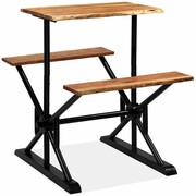 vidaXL Stolik barowy z ławkami, lite drewno akacjowe, 80x50x107 cm vidaXL 245376