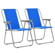 vidaXL Składane krzesła turystyczne, 2 szt., 52x59x80 cm, niebieskie vidaXL 44383
