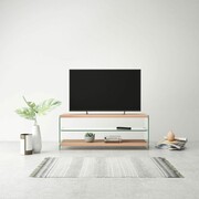 vidaXL Szafka pod telewizor, szkło, MDF, kolor dębowy vidaXL 244819