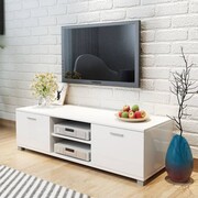 vidaXL Szafka pod TV na wysoki połysk biała 140x40,3x34,7 cm vidaXL 243043