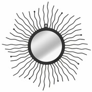 vidaXL Lustro ścienne w kształcie słońca, 60 cm, czarne vidaXL 245923