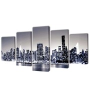 vidaXL Zestaw biało czarnych obrazów Canvas 100 x 50 cm Nowy Jork vidaXL 241548