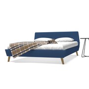 vidaXL Rama łóżka ze stelażem, materiał, 160 x 200 cm, niebieska vidaXL 245127