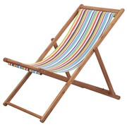 vidaXL Składany leżak plażowy, tkanina, kolorowy vidaXL 44002