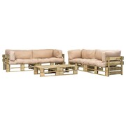 vidaXL Ogrodowe meble z palet, 6 szt., drewno FSC + piaskowe poduszki vidaXL 275326