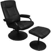 vidaXL Fotel z podnóżkiem, skóra syntetyczna, czarny vidaXL 241535
