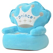 vidaXL Fotel dla dzieci PRINCE, pluszowy, niebieski vidaXL 80157