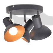 vidaXL Lampa sufitowa na 3 żarówki E27, czarno-złota vidaXL 244411