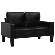 vidaXL Sofa 2-osobowa obita sztuczną skórą, czarna vidaXL 245556