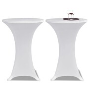 vidaXL Obrus na stół barowy Ø 60 cm biały rozciągany 2 szt vidaXL 241201