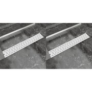 vidaXL Odpływ prysznicowy liniowy, 2 szt., stal nierdzewna, 730x140 mm vidaXL 275955