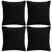 vidaXL Poszewki na poduszki, 4 szt, welur, 50x50 cm, czarne vidaXL 132934