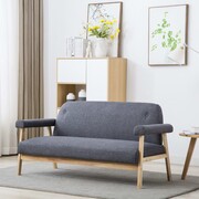 vidaXL 3-osobowa sofa tapicerowana tkaniną, ciemnoszara vidaXL 246647
