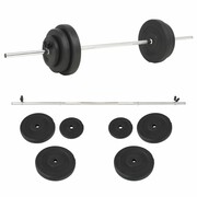 vidaXL Sztanga z zestawem obciążeń, 30 kg vidaXL 91398