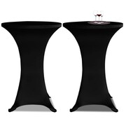 vidaXL Obrus na stół barowy Ø 60 cm, czarny, elastyczny, 2 szt. vidaXL 241204