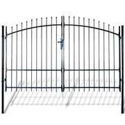 vidaXL Brama dwuskrzydłowa z ozdobnymi grotami, 300 x 225 cm vidaXL 141363