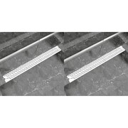 vidaXL Odpływ prysznicowy liniowy, 2 szt., fala, 1030x140 mm, stal vidaXL 275964