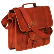 vidaXL Torba na laptopa z prawdziwej skóry, jasnobrązowa vidaXL 133284