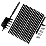 vidaXL Świder glebowy z uchwytem, 200 mm, z rurą przedłużającą, 17 m, stal vidaXL 270538