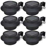 vidaXL Ogrodowe lampy solarne, 6 szt., czarne vidaXL 41180