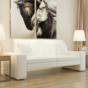 vidaXL Rozkładana sofa ze sztucznej skóry, biała vidaXL 244307
