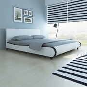 vidaXL Łóżko ze sztucznej skóry z materacem, 180 x 200 cm, białe vidaXL 272457