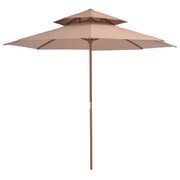 vidaXL Parasol ogrodowy z podwójnym daszkiem, 270 cm, taupe vidaXL 44520