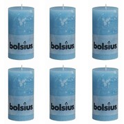 Bolsius Świece rustykalne x6 130x68 mm Jasny niebieski Bolsius 400674