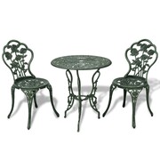vidaXL Zestaw mebli bistro ze stopu aluminium, zielony, 3 części vidaXL 42164