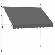 vidaXL Markiza zwijana ręcznie, 300 cm, antracytowa vidaXL 143690
