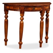 vidaXL Stolik konsola, lite drewno sheesham, 90x40x76 cm, półokrągły vidaXL 245157