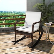 vidaXL Fotel bujany ogrodowy, rattan PE, brązowy vidaXL 42492