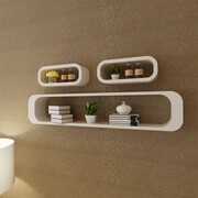 vidaXL 3 białe wiszące półki MDF Cube vidaXL 242160