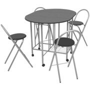 vidaXL Zestaw składanych mebli do jadalni - 5 elementów MDF, czarny vidaXL 243902