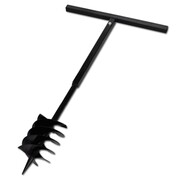 vidaXL Wiertło do gruntu z uchwytem potrójna spirala stalowe czarne 180 mm vidaXL 141027