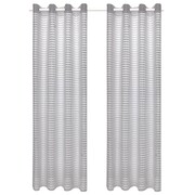vidaXL Tkane zasłony w paski, 2 szt., 140 x 175 cm, szare vidaXL 133197