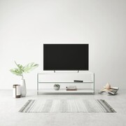 vidaXL Szafka pod telewizor, szkło, MDF, wysoki połysk, kolor biały vidaXL 244818