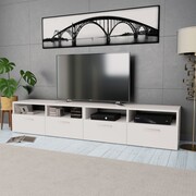 vidaXL Szafki pod TV, 2 szt., płyta wiórowa, 95x35x36 cm, białe vidaXL 275110