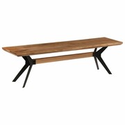 vidaXL Ławka do jadalni z drewna akacjowego i stali, 160 x 40 x 45 cm vidaXL 246318