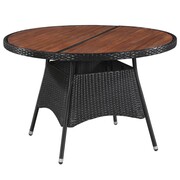 vidaXL Stół ogrodowy, polirattan i lite drewno akacjowe, 115 x 74 cm vidaXL 43949