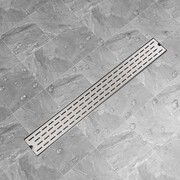 vidaXL Kratka odpływowa, liniowa, 930x140 mm, wzór linii, stal nierdzewna vidaXL 142181