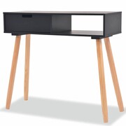 vidaXL Stolik typu konsola, drewno sosnowe, 80x30x72 cm, czarny vidaXL 244738