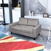 vidaXL Sofa 2-osobowa, materiałowa, jasnoszara vidaXL 241614