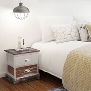 vidaXL Szafki nocne 2 szt., drewniane, brązowo- białe vidaXL 242885