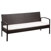 vidaXL Sofa 3-osobowa z polirattanu, brązowo-kremowa vidaXL 44180