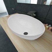 vidaXL Luksusowa umywalka owalny kształt 40 x 33 cm biała vidaXL 140674