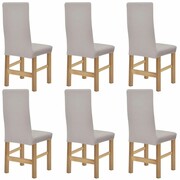 vidaXL Elastyczne pokrowce na krzesła, prążkowane, 6 szt., beż vidaXL 131045