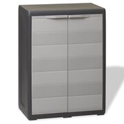 vidaXL Szafa ogrodowa z 1 półką, czarno-szara vidaXL 43707